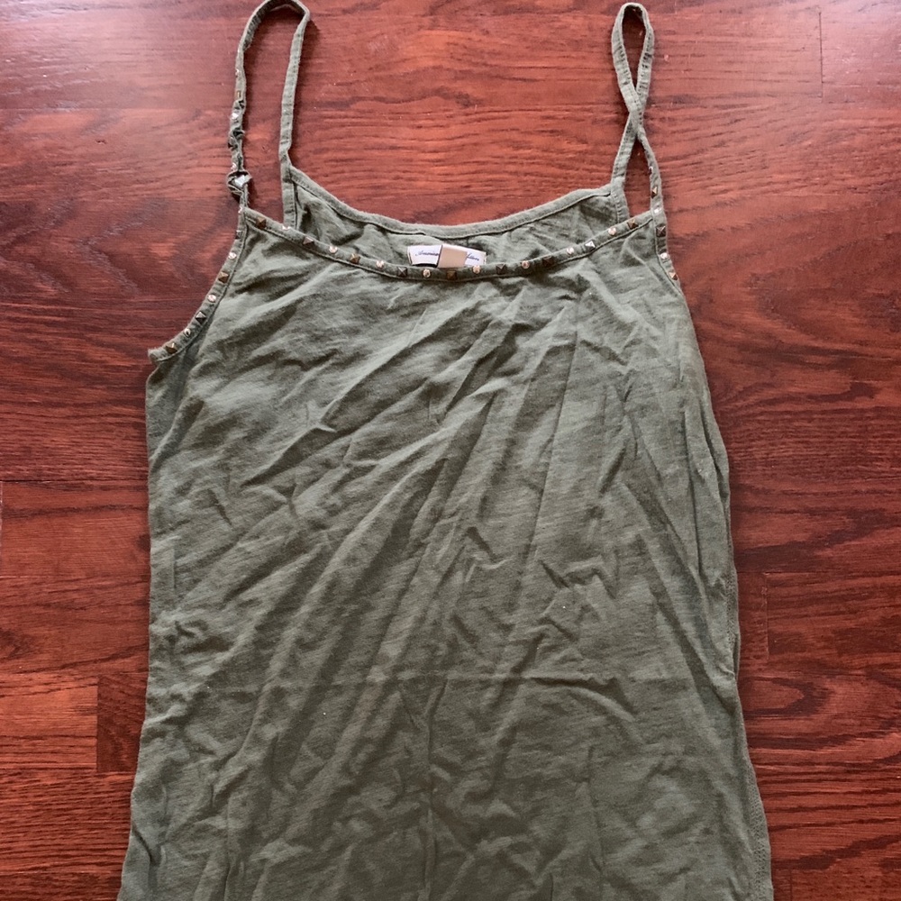 American Eagle olive green studded tank L